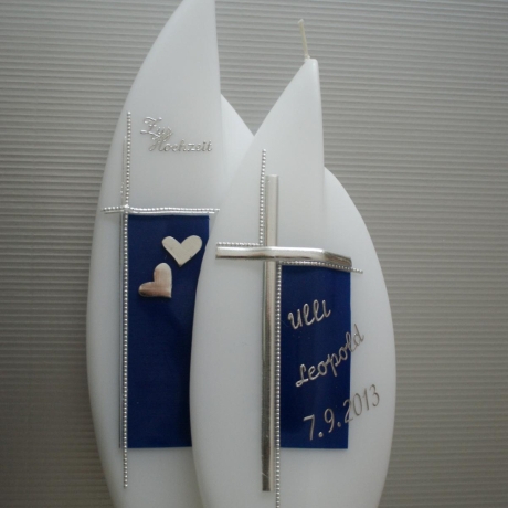 5004 Edle Hochzeitskerze Doppelflamme