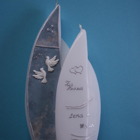 5005 Doppelflamme Hochzeitskerze