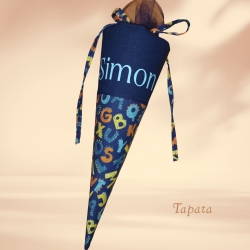 Schultüte mit Namen / Vorschultüte mit Namen - Buchstaben