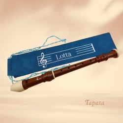 Flötentasche mit Namen, Flötenbeutel - Musik personalisierbar 