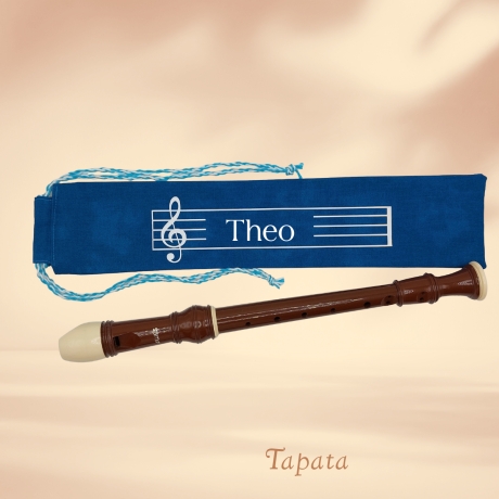 Flötentasche mit Namen, Flötenbeutel - Musik personalisierbar 