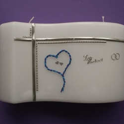 5011 Hochzeitswelle mit blau/violettem Herz