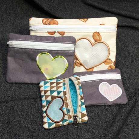 5x Stickdatei RTF Herz ITH Tasche mit Reißverschluss & Fenster