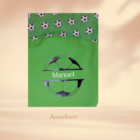 Kleine Schultüte mit Namen, Vorschultüte - Fußball grün