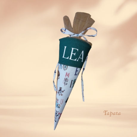 Kleine Schultüte mit Namen, Vorschultüte - Buchstaben Zoo