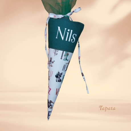 Kleine Schultüte mit Namen, Vorschultüte - Buchstaben Zoo