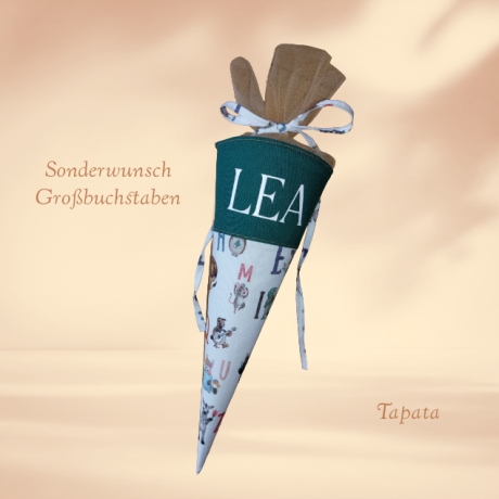Kleine Schultüte mit Namen, Vorschultüte - Buchstaben Zoo
