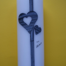 5016 Hochzeitskerze in elegantem Grau