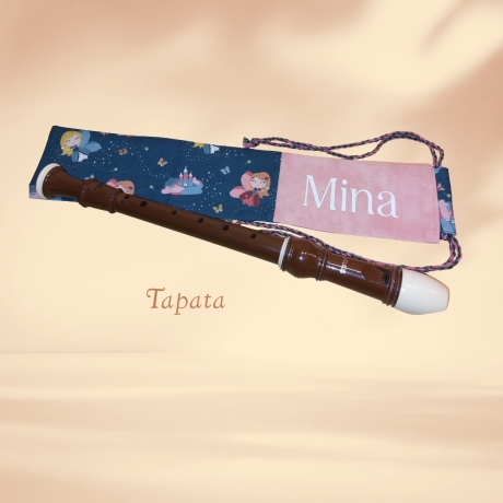 Flötentasche mit Namen, Flötenbeutel - Feen