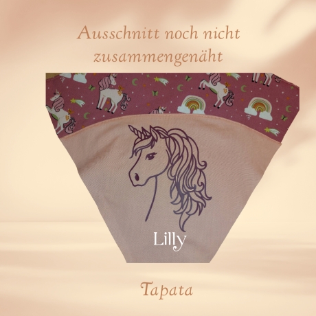 Kleine Schultüte mit Namen, Vorschultüte - Einhorn rosa