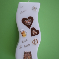 5018 Hochzeitskerze geschwungen für Trachtenhochzeit