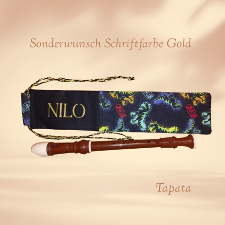 Flötentasche mit Namen, Flötenbeutel - Dinos 