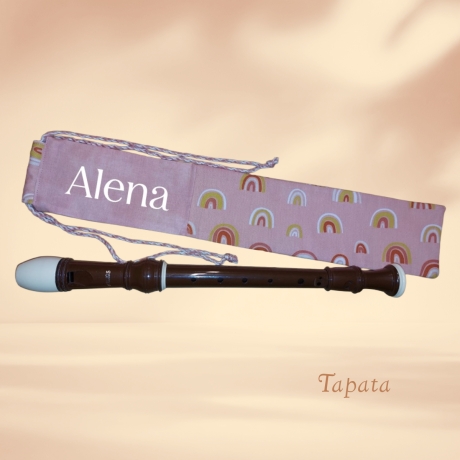 Flötentasche mit Namen, Flötenbeutel - Smile personalisierbar 