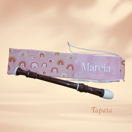 Flötentasche mit Namen, Flötenbeutel - Smile personalisierbar 