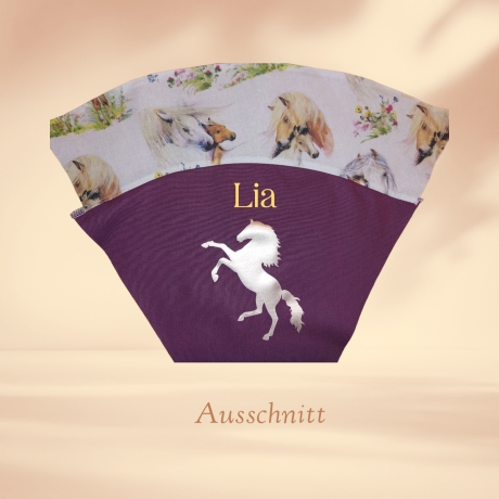 Kleine Schultüte mit Namen, Vorschultüte - Pferdesilhouette