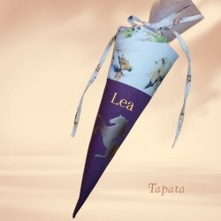 Kleine Schultüte mit Namen, Vorschultüte - Pferdesilhouette