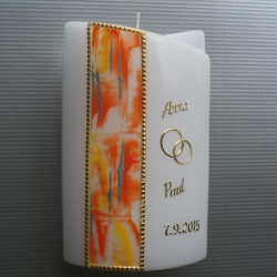 5025 Hochzeitskerze in orange/gelb