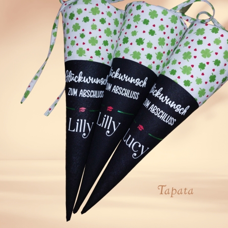 Abschlusstüte zum Schulabschluss - Kleeblatt personalisierbar