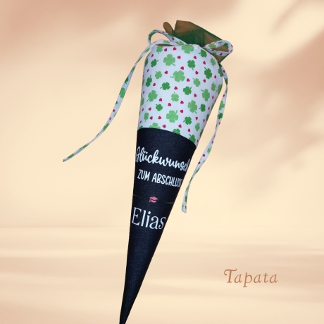 Abschlusstüte zum Schulabschluss - Kleeblatt personalisierbar