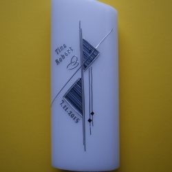 5027 Hochzeitskerze schräg modern edel