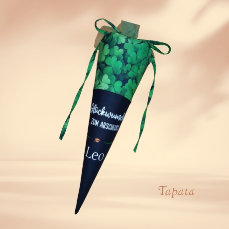 Abschlusstüte zum Schulabschluss - Kleeblatt personalisierbar