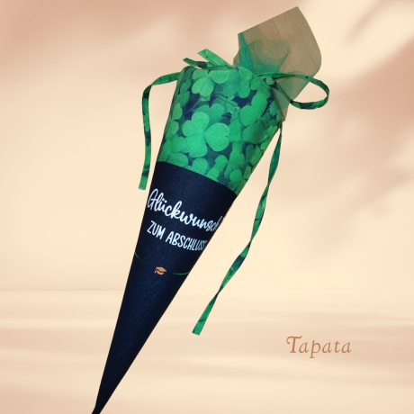 Abschlusstüte zum Schulabschluss - Kleeblatt personalisierbar