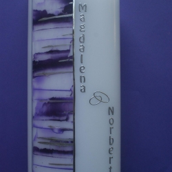 5036 Hochzeitskerze schräg in lila