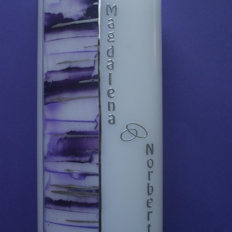 5036 Hochzeitskerze schräg in lila