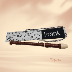 Flötentasche mit Namen, Flötenbeutel - Musik personalisierbar 