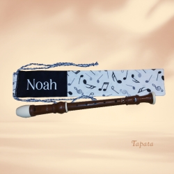 Flötentasche mit Namen, Flötenbeutel - Musik personalisierbar 