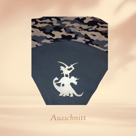 Kleine Schultüte, Vorschultüte, Zuckertüte - Dinos gestapelt blau