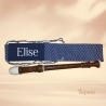 Flötentasche mit Namen, Flötenbeutel - Blau Blümchen