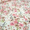 Stoff Viskose Jersey Blumen wollweiß grün braun beige koralle