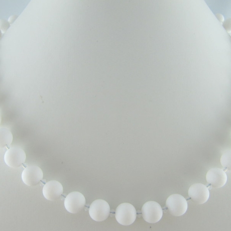 Kette Perlen Jade Weiß (504)