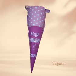 Schultüte Übertritt 5. Klasse - Altrosa Sterne personalisierbar