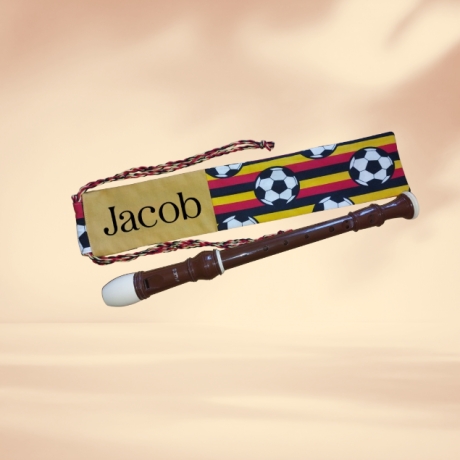 Flötentasche mit Namen, Flötenbeutel - Fußball