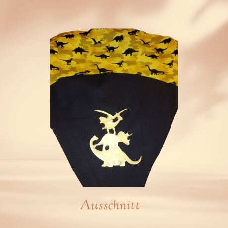 Kleine Schultüte, Vorschultüte, Zuckertüte - Dinos gestapelt gelb