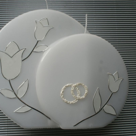 5042 Hochzeitskerze weiße Tulpe