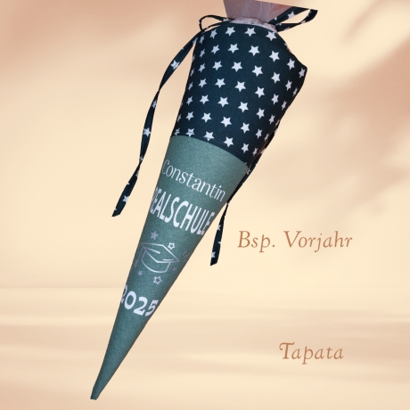 Schultüte Übertritt  - Sterne grün  personalisierbar