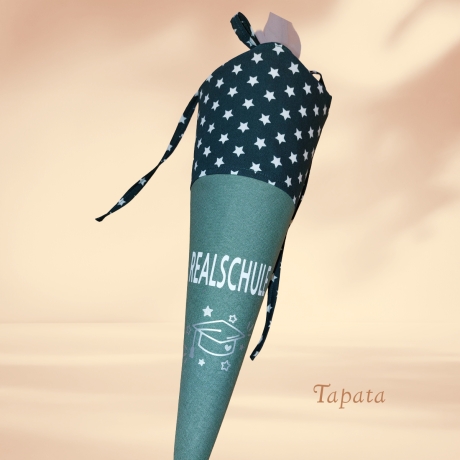 Schultüte Übertritt  - Sterne grün  personalisierbar