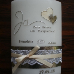 5044 Hochzeitskerze Vintage Zwei Herzen.....