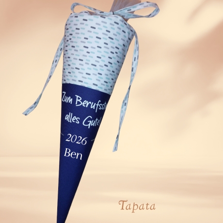 Glückwunsch zum Berufsstart - Blau gestrichelt personalisierbar