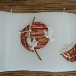 5047 Hochzeitswelle weinrot mit Tauben