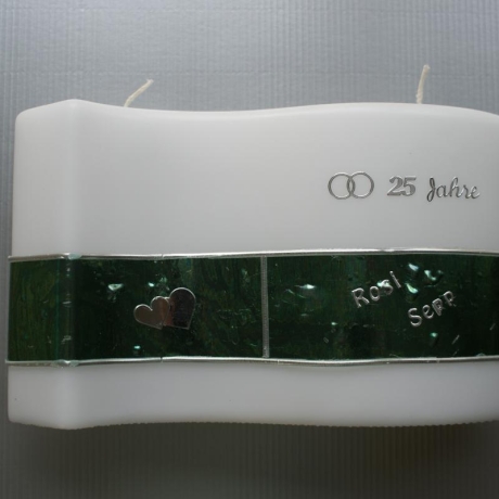 5052 Hochzeitswelle in dunkelgrün zur Silbernen