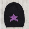 Beanie Star Gr. 50-54 schwarz/lavendel