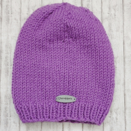 Beanie Star Gr. 50-54 lavendel/natur
