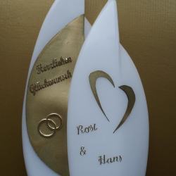 5054 Hochzeitskerze Doppelflamme für Hochzeitsjubiläum