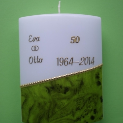 5055 Hochzeitskerze oval auch für Jubiläum