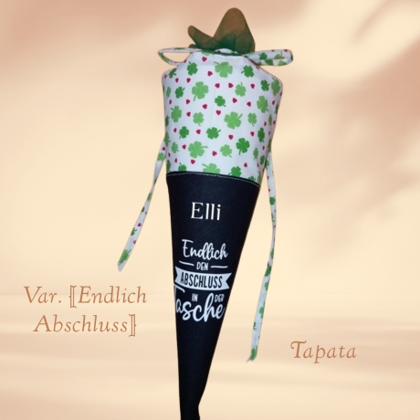 Abschlusstüte zum Schulabschluss - Kleeblatt personalisierbar