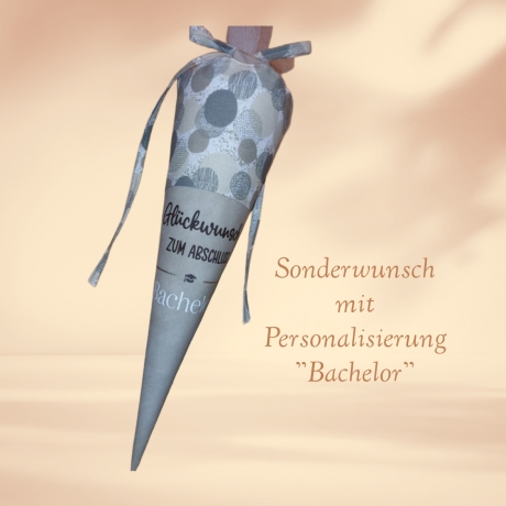 Abschlusstüte zum Schulabschluss - Braun Kreise personalisierbar